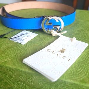Gucci GG Kids Belt , Blue, Small